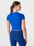 Sweaty Betty Athlete Crop Seamless Workout Top, Lightning Blue