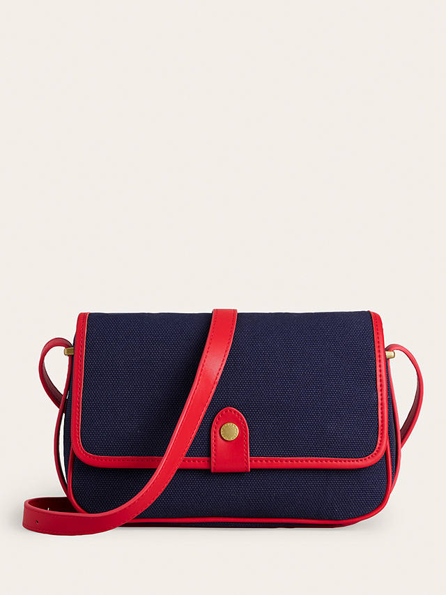 Boden Structured Crossbody Bag, Navy/Red