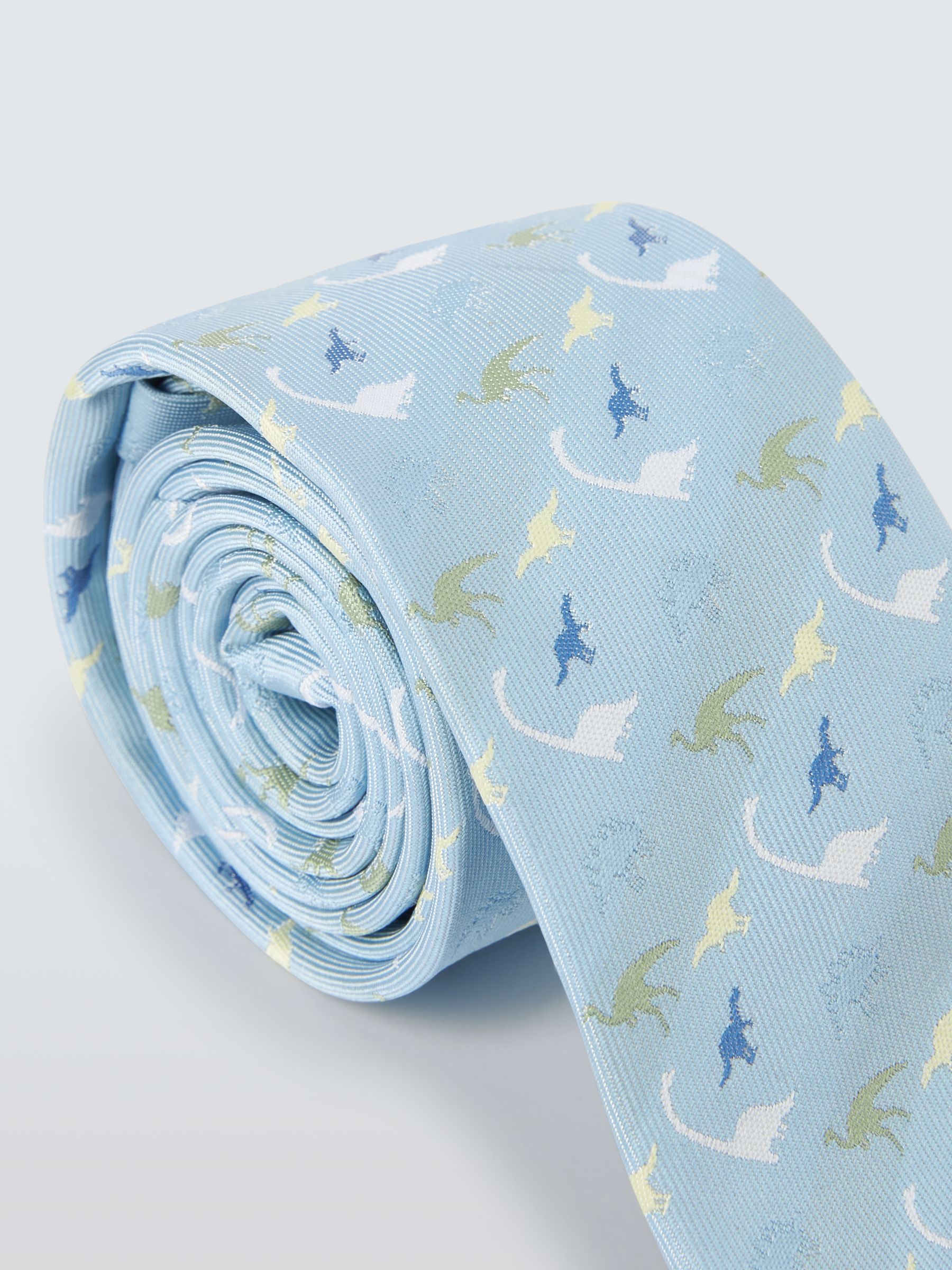 John Lewis Kids' Dinosaur Print Tie, Blue, S-M