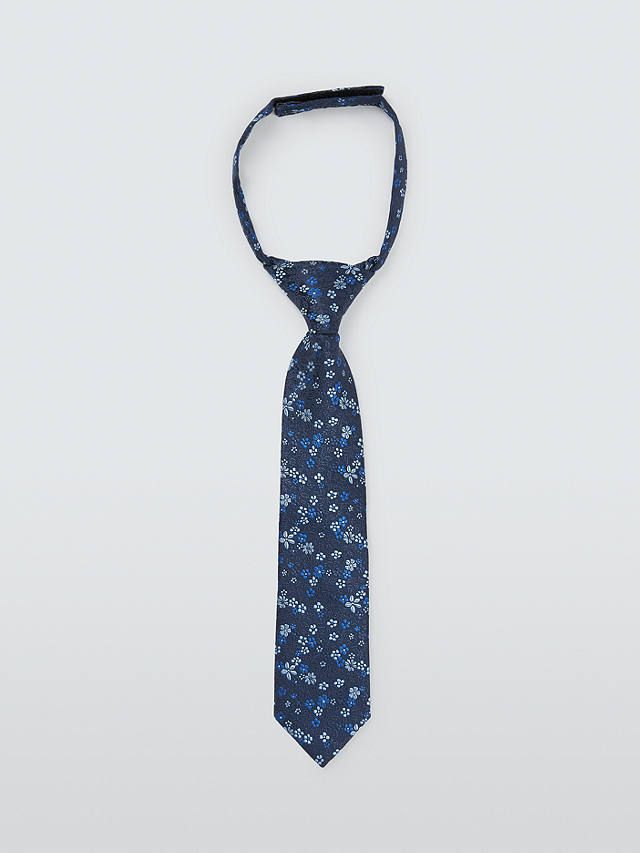 John Lewis Kids' Floral Print Tie, Blue