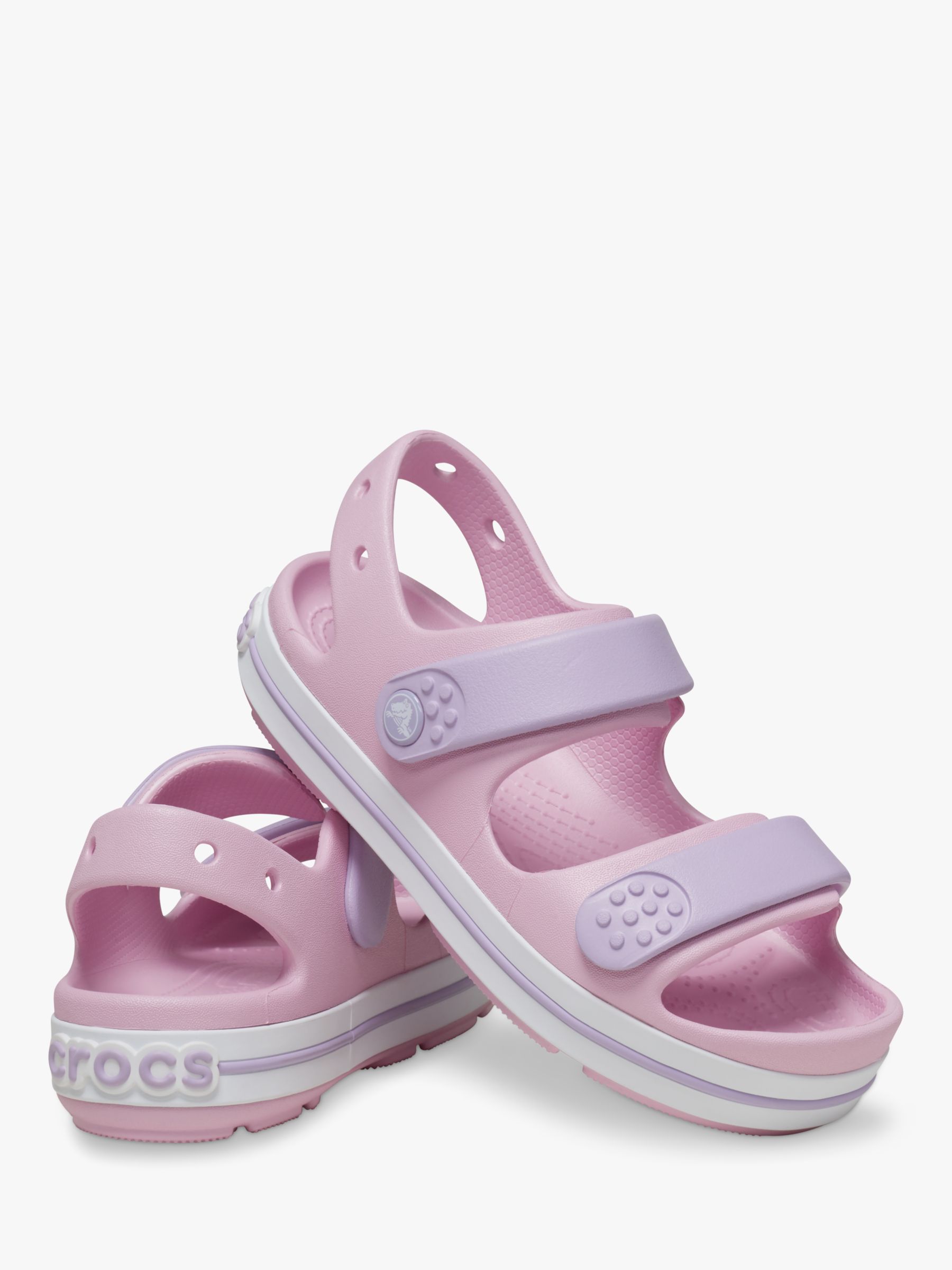 Crocs Kids' Crocband™ Cruiser Sandals, Pink/Lilac, 8 Jnr