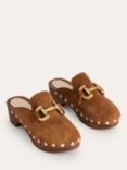 Boden Iris Snaffle Stud Suede Clogs, Golden Brown