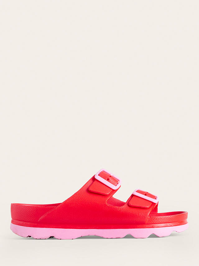 Boden Lyla Double Buckle Strap Slider Sandals, Red/Pink