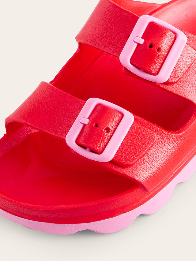Boden Lyla Double Buckle Strap Slider Sandals, Red/Pink