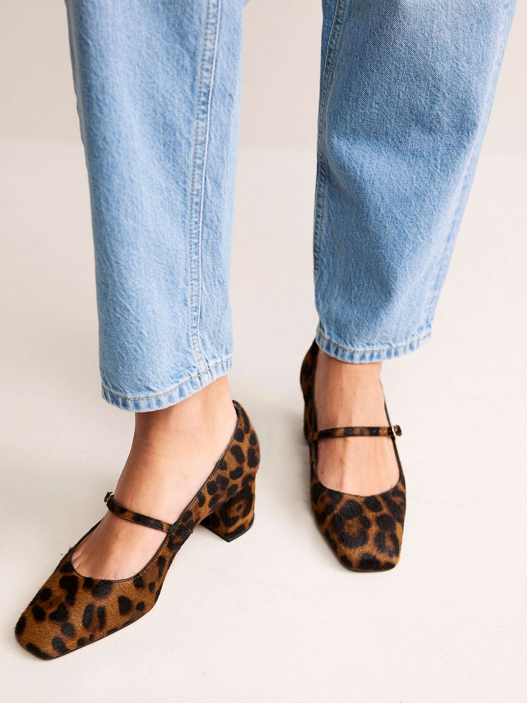 Buy Boden Mary Jane Block Heel Shoes, Classic Leopard Pony Online at johnlewis.com