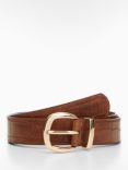 Mango Nora Croc Effect Belt, Brown