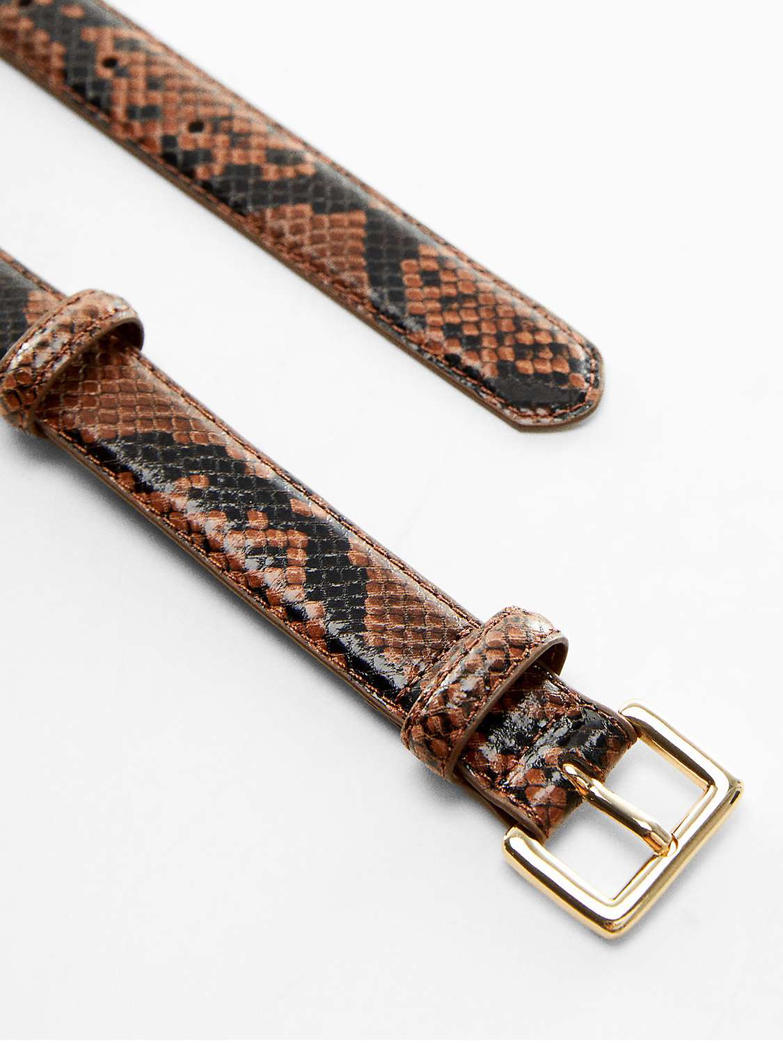 Buy Mango Lamina Snakeskin Effect Belt, Brown/Multi Online at johnlewis.com