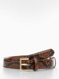 Mango Lamina Snakeskin Effect Belt, Brown/Multi