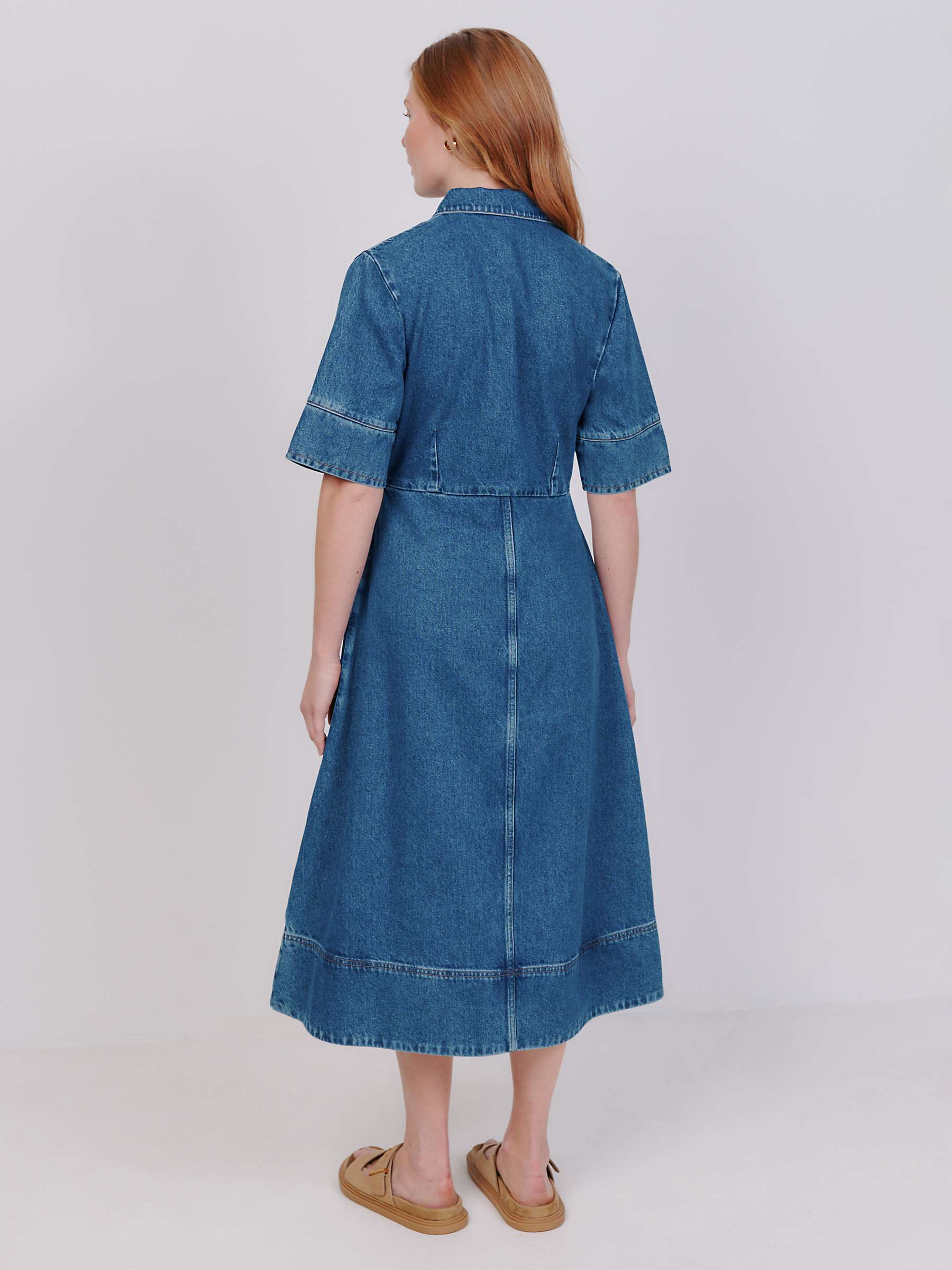 Buy Vivere By Savannah Miller Romy Denim Midi Shirt Dress, Blue Online at johnlewis.com