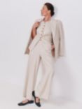 Vivere By Savannah Miller Julian Linen Palazzo Trousers, Oatmeal