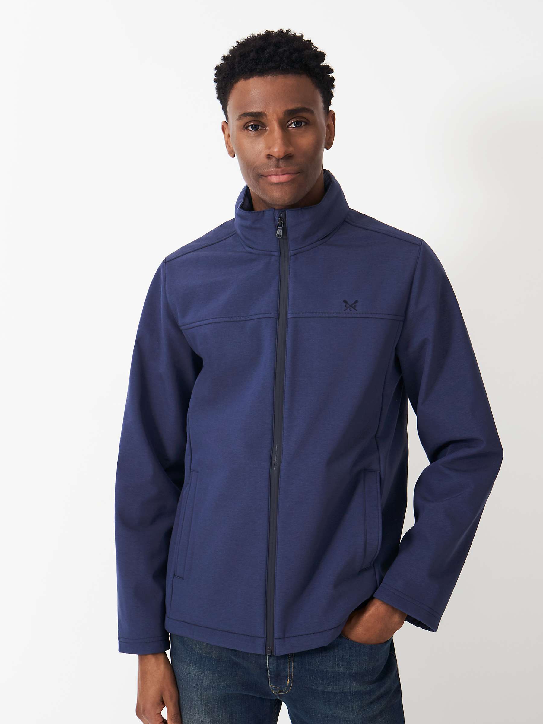 Buy Crew Clothing Eastbourne Showerproof Jacket, Navy Blue Online at johnlewis.com