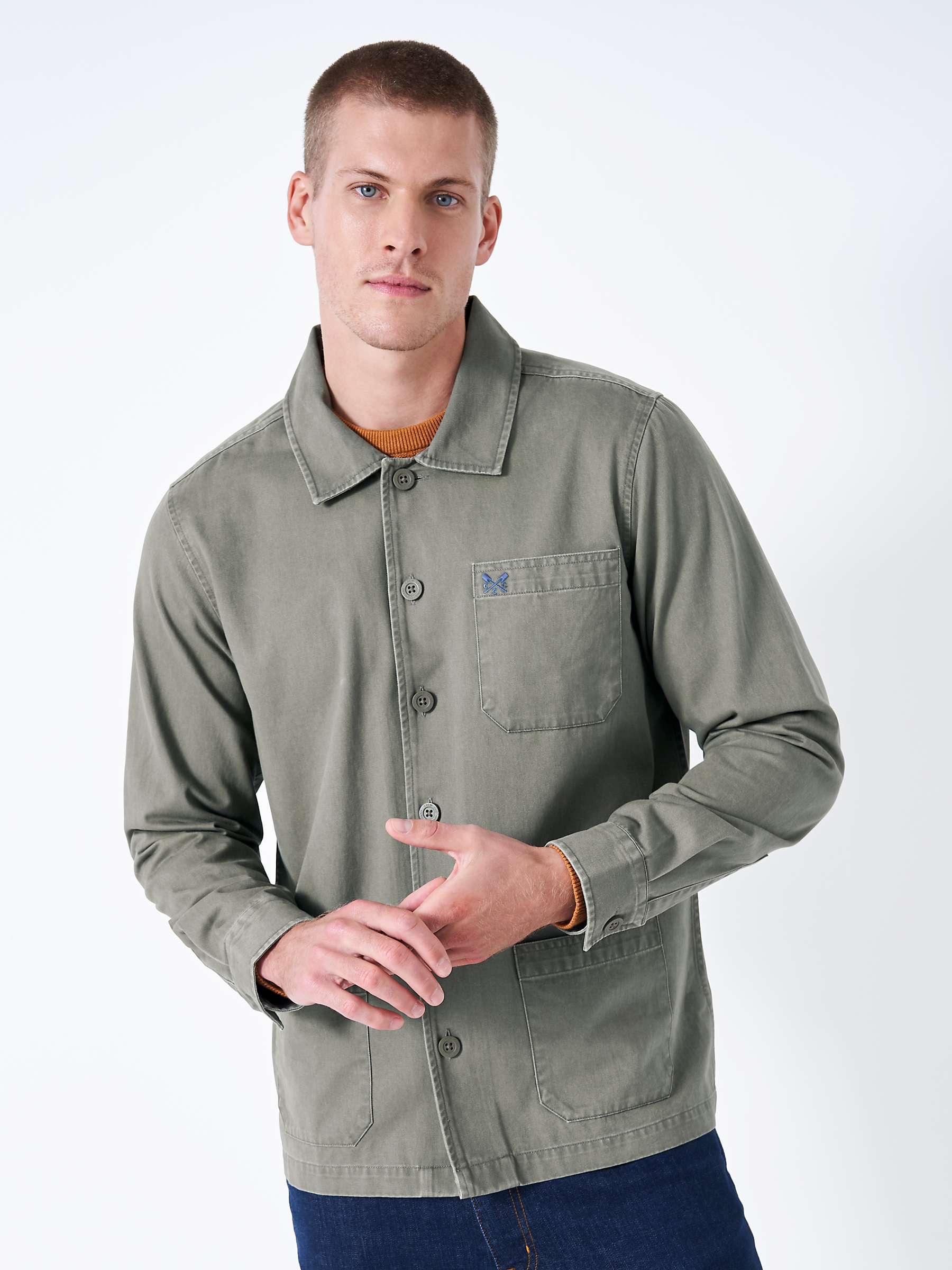 Buy Crew Clothing Jensen Patch Pocket Overshirt Online at johnlewis.com