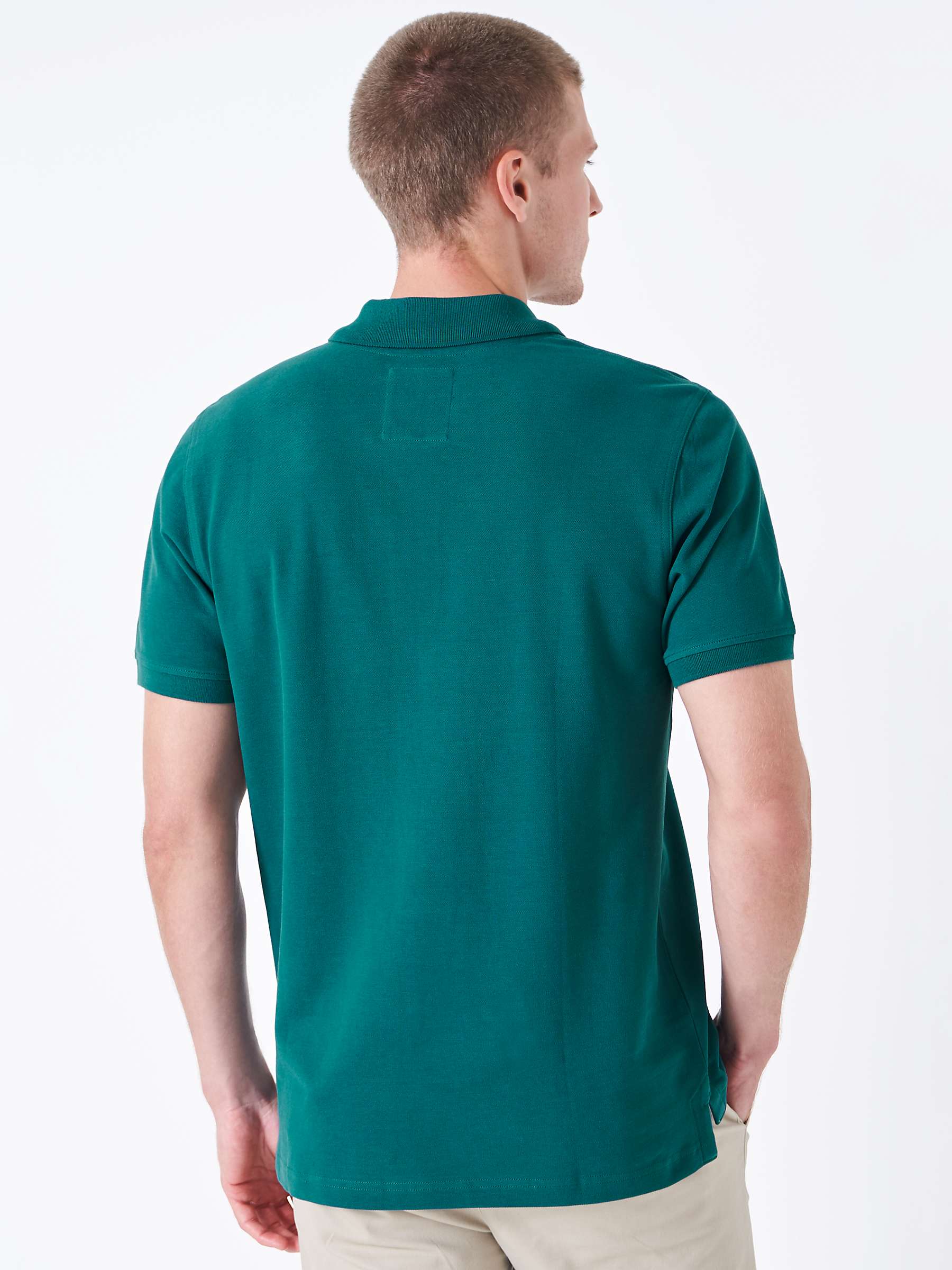 Buy Crew Clothing Classic Pique Polo Top, Teal Green Online at johnlewis.com