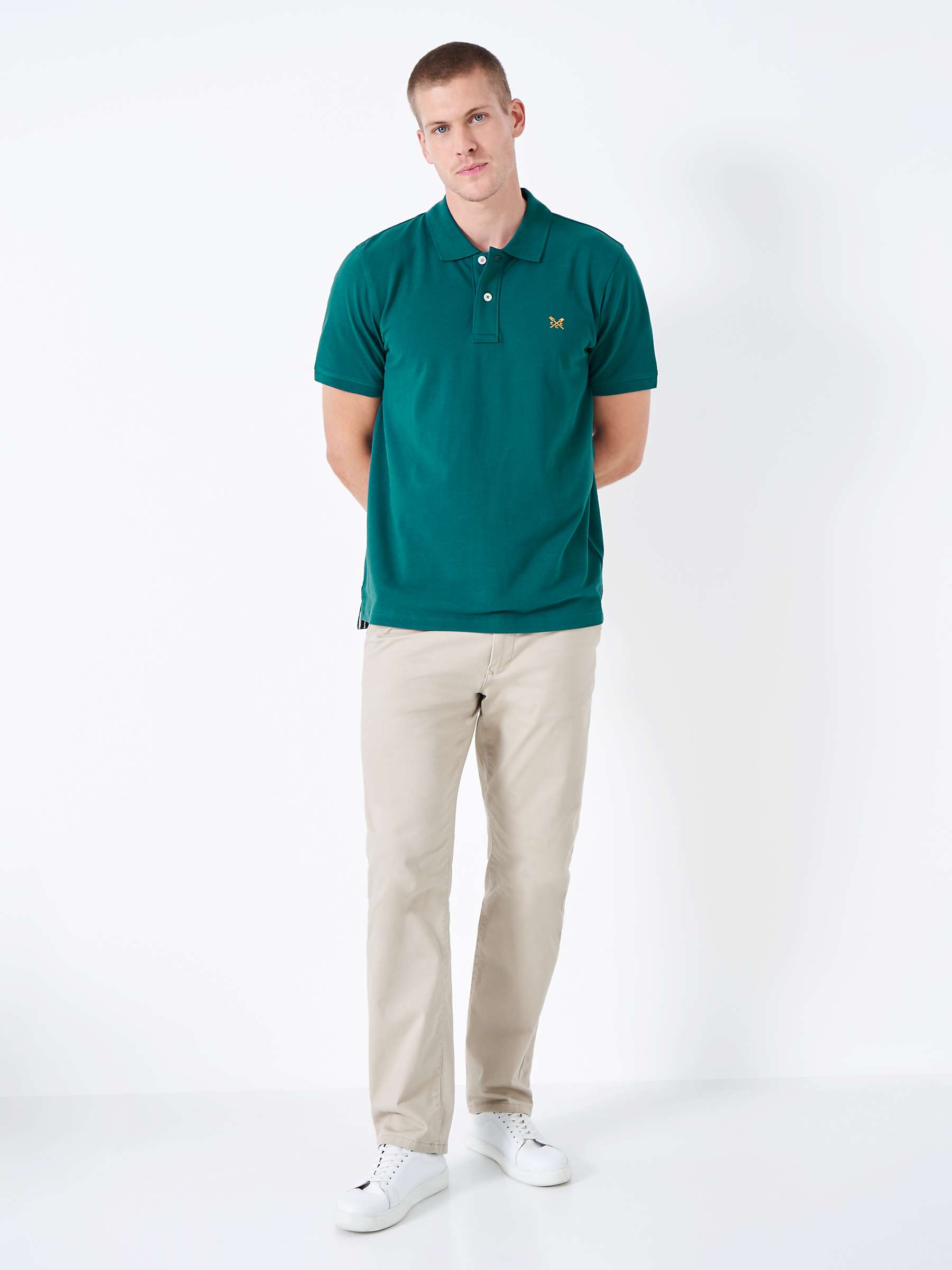 Buy Crew Clothing Classic Pique Polo Top, Teal Green Online at johnlewis.com