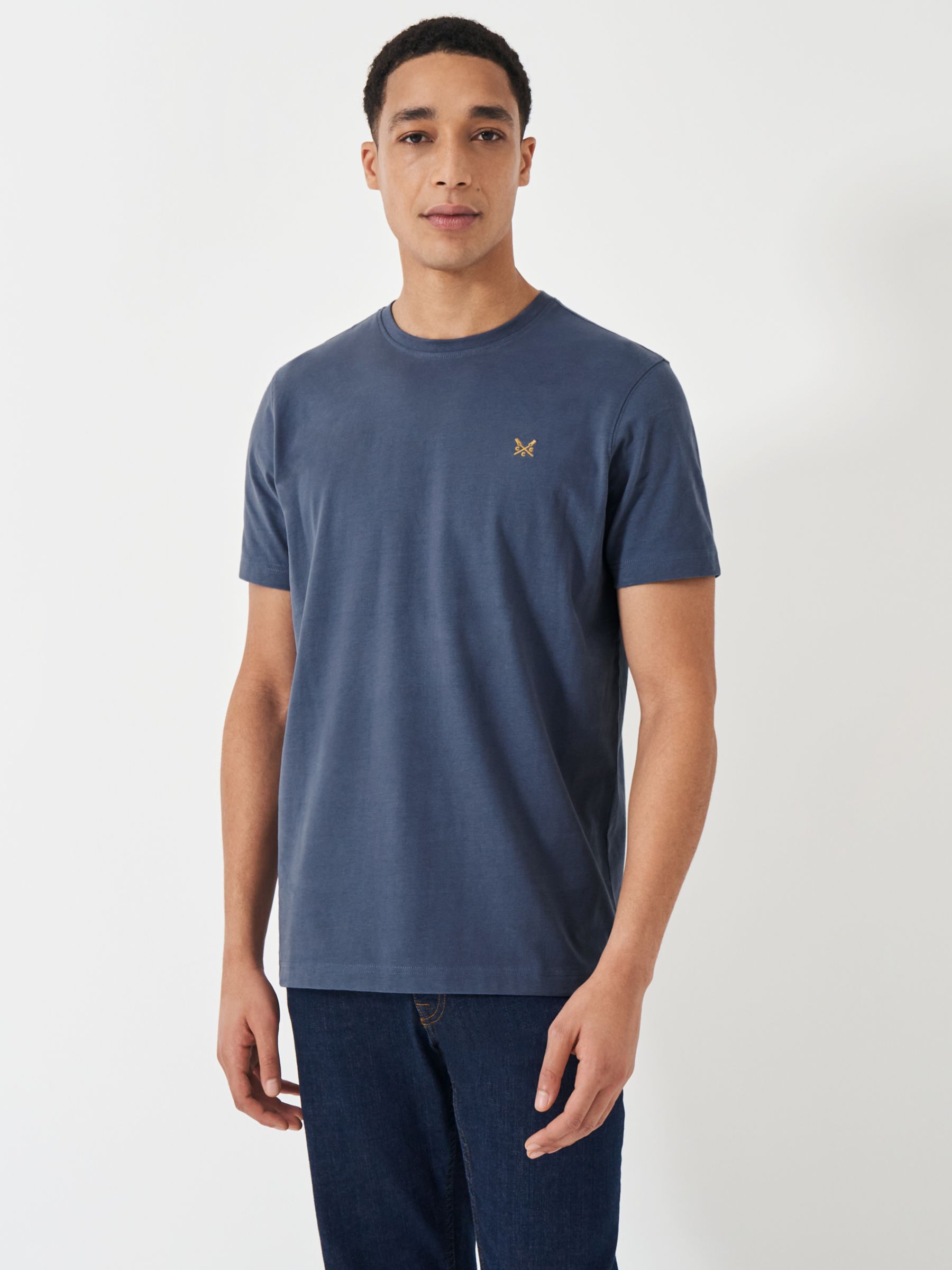 Crew Clothing Classic Cotton Jersey T-Shirt, Mid Blue, L