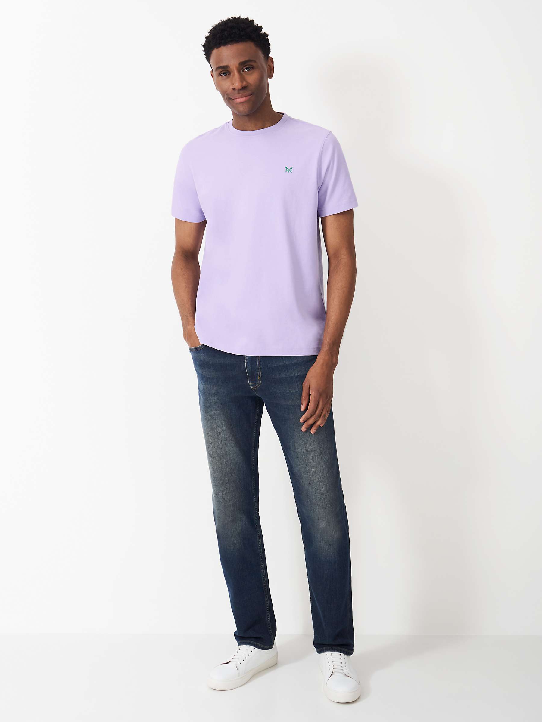 Buy Crew Clothing Crew Neck T-Shirt, Lilac Online at johnlewis.com