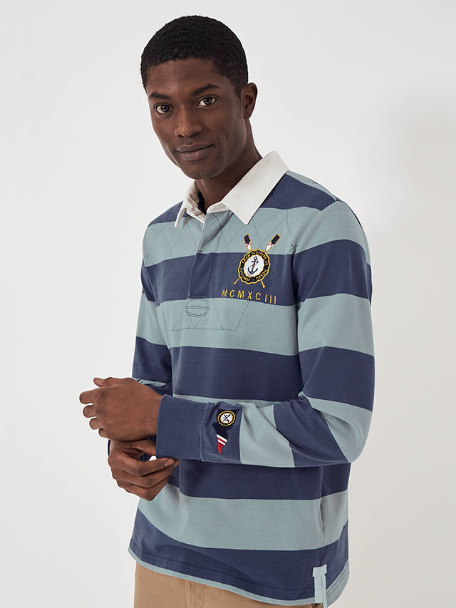 Crew Clothing Callington Rugby Top, Mid Blue