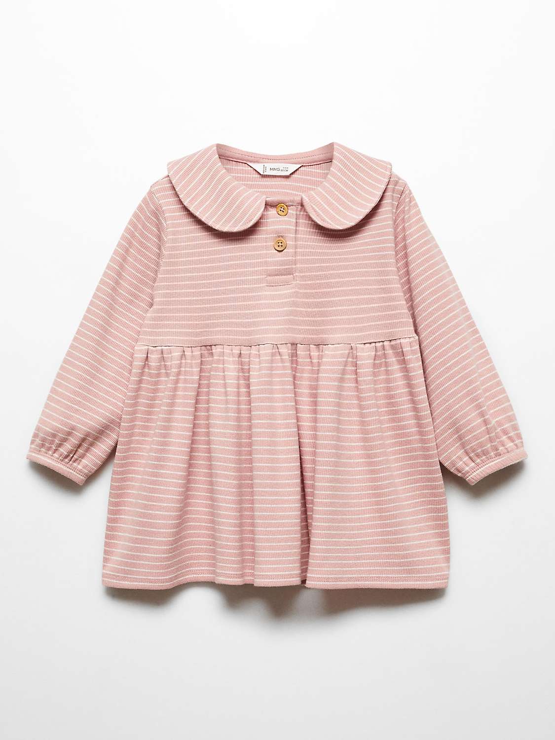 Buy Mango Kids' Ribis Stripe Collar Dress, Pink Online at johnlewis.com