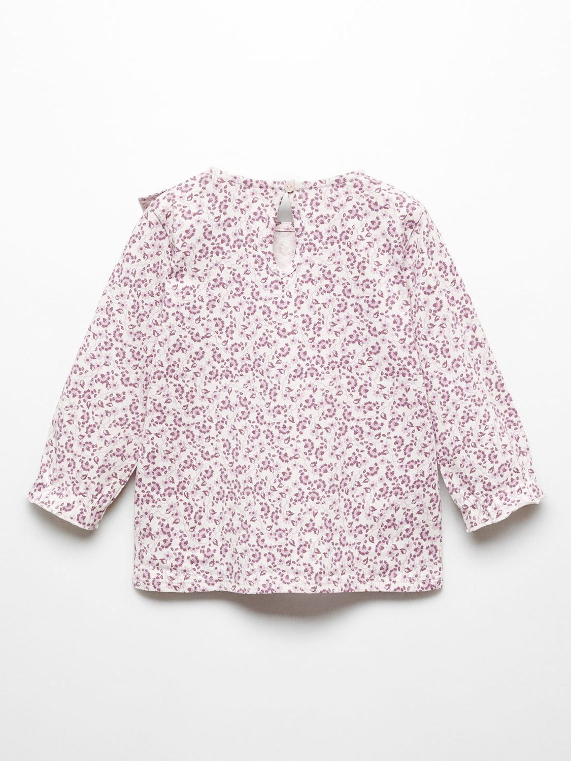 Mango Kids' Susan Floral Print Ruffle Long Sleeve T-Shirt, Pastel ...