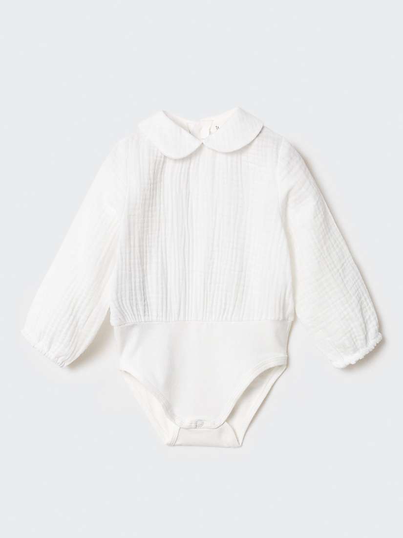 Buy Mango Baby Don Blouse Bodysuit, Natural White Online at johnlewis.com