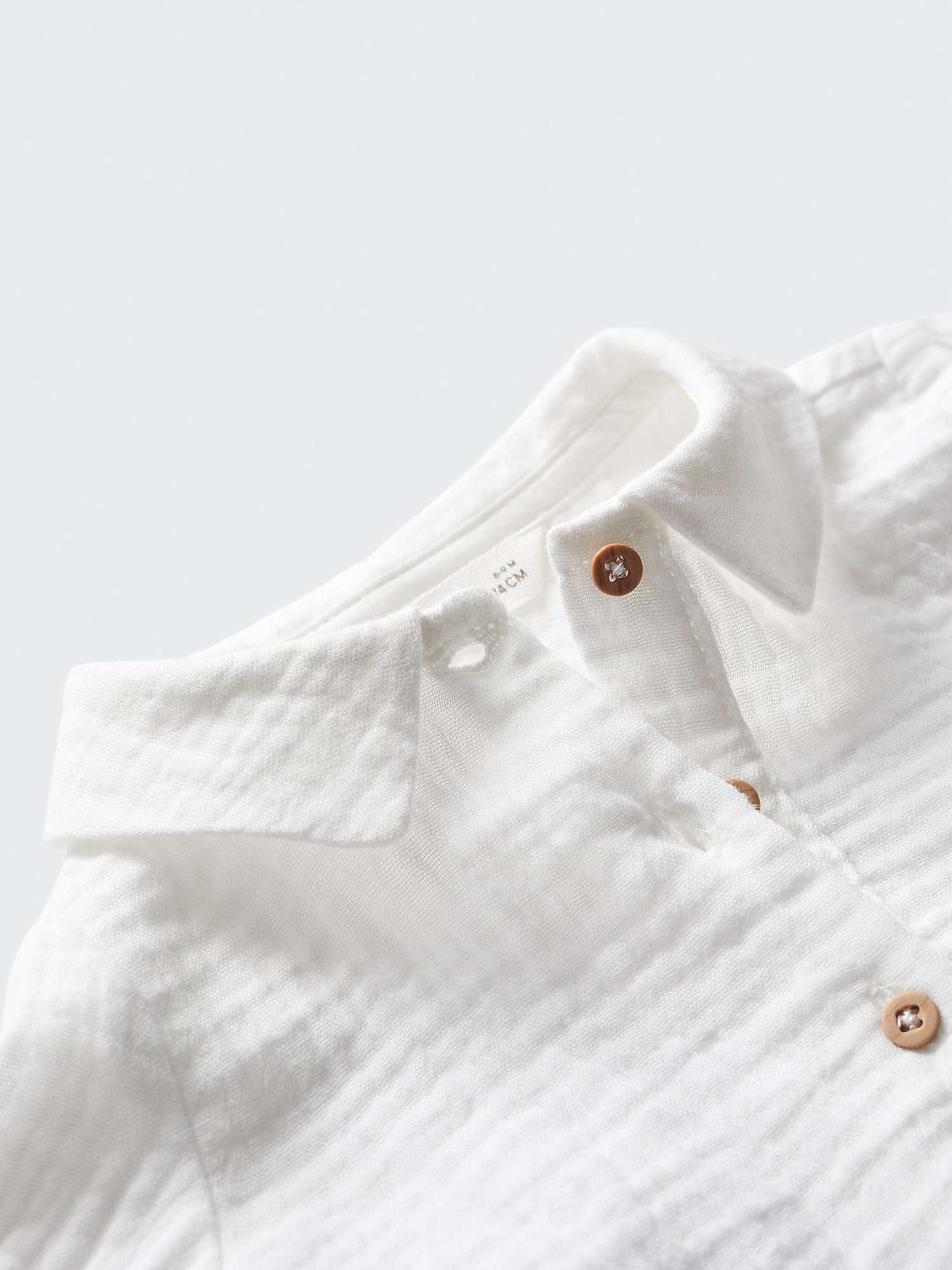 Buy Mango Baby Polo Long Sleeve Shirt, Natural White Online at johnlewis.com