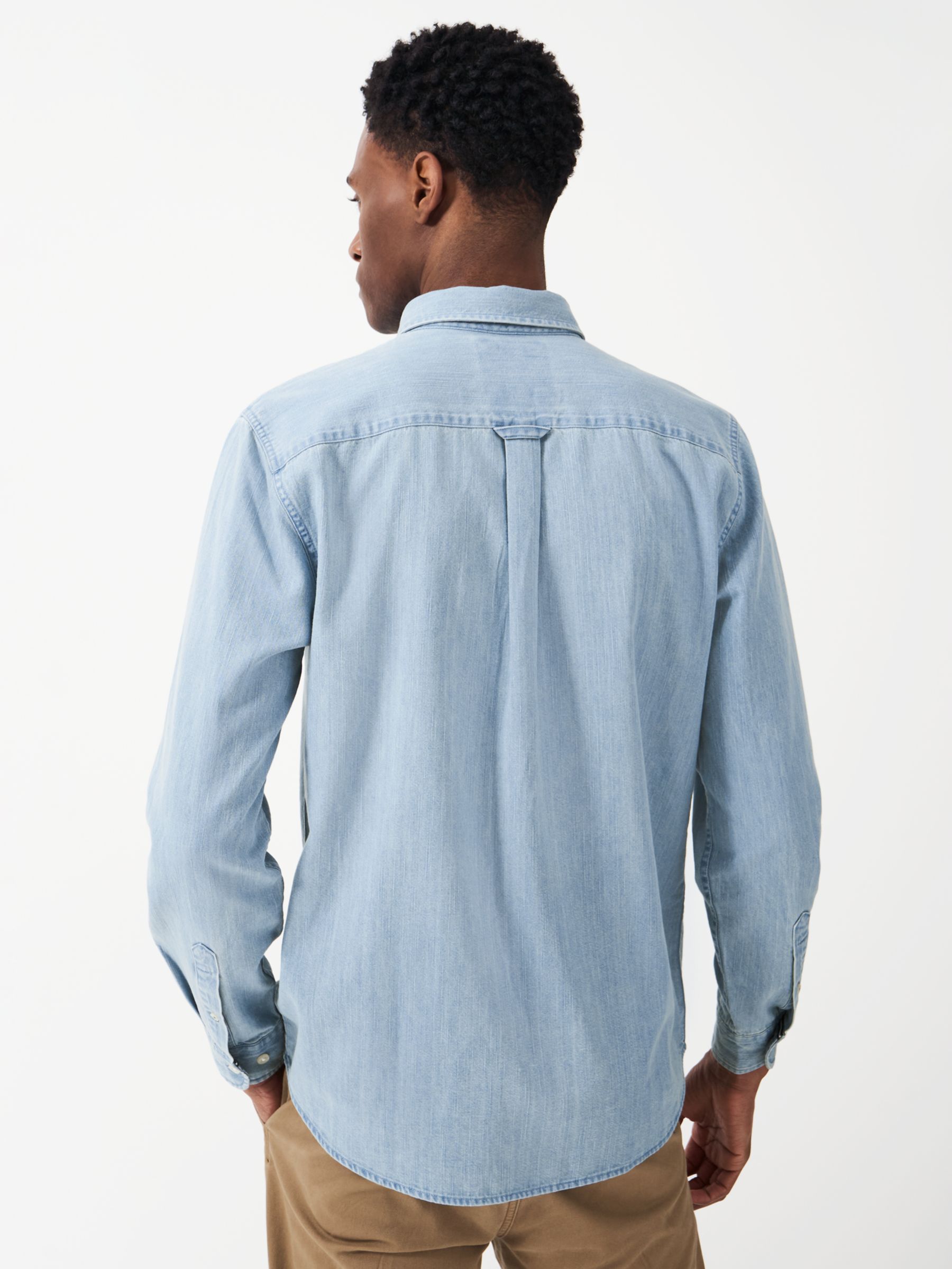 Crew Clothing Jasper Chambray Classic Shirt, Light Blue