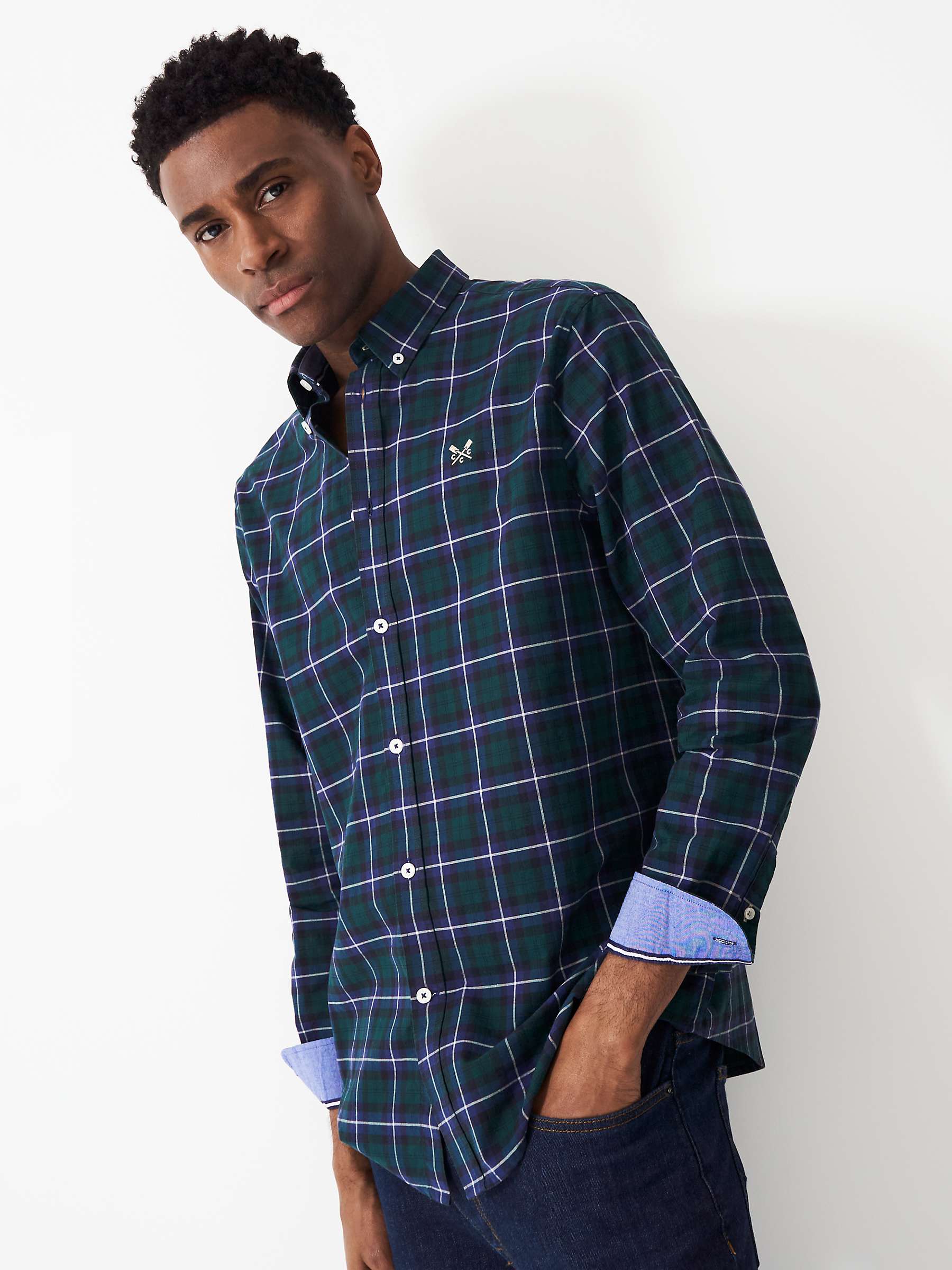 Buy Crew Clothing Blackwatch Fannel Check Shirt Online at johnlewis.com