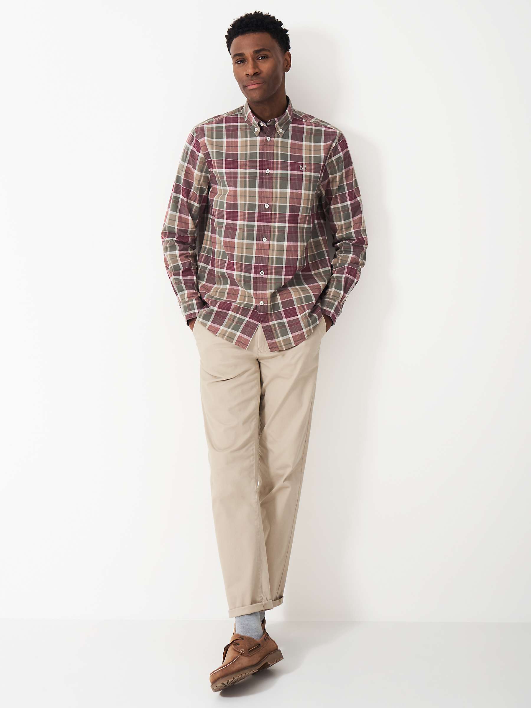 Buy Crew Clothing Monty Check Broadcloth Shirt, Brown/Multi Online at johnlewis.com