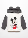 Mango Kids' Mickey Mouse Call Me Hooded Sweatshirt, Natural White/Multi