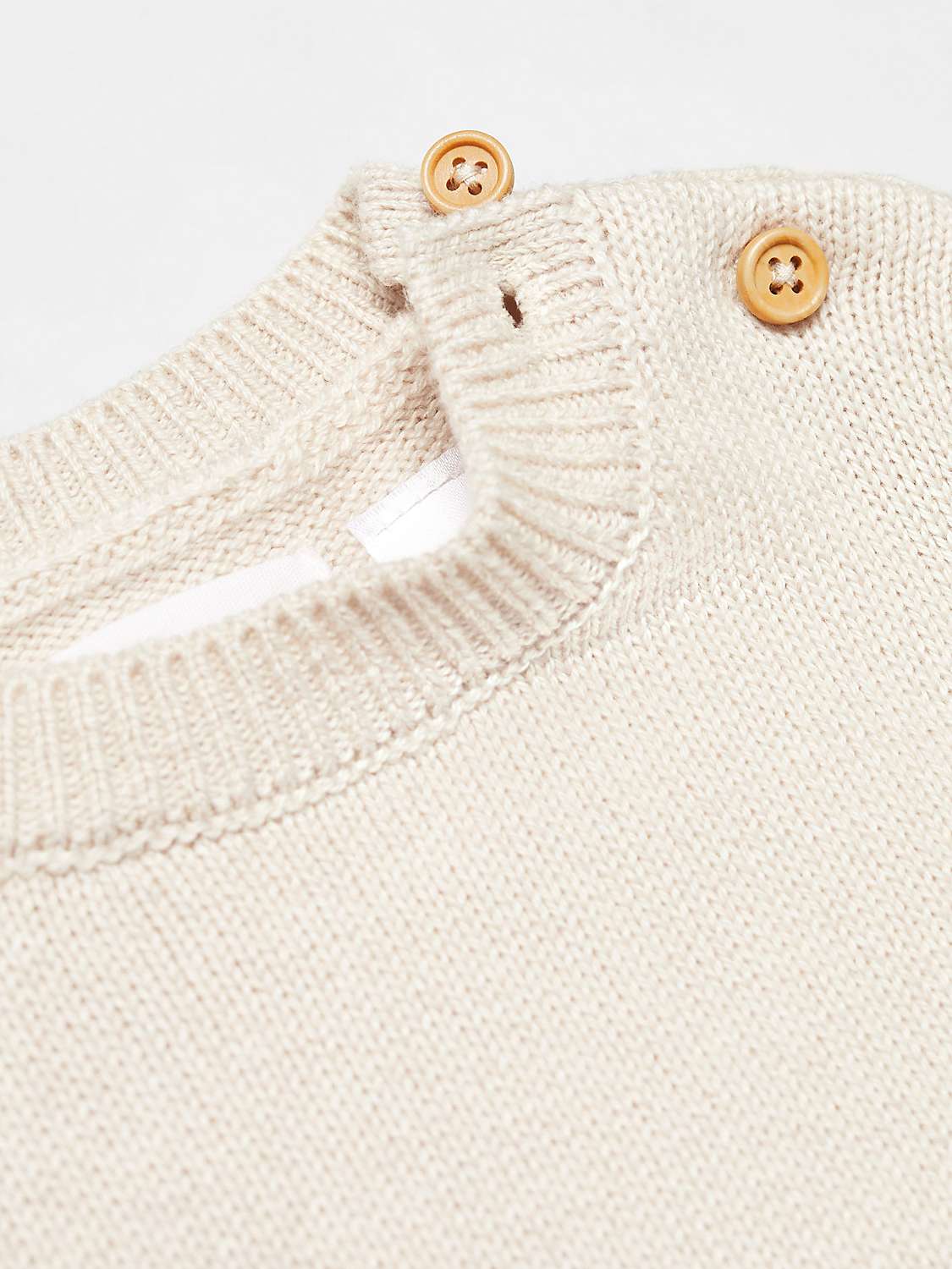 Buy Mango Kids' Peter Button Detail Knit Jumper, Pastel Brown Online at johnlewis.com