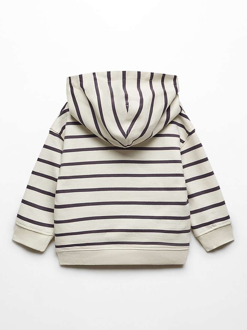 Buy Mango Kids' Rayas Stripe Hooded Sweatshirt, Charcoal Online at johnlewis.com