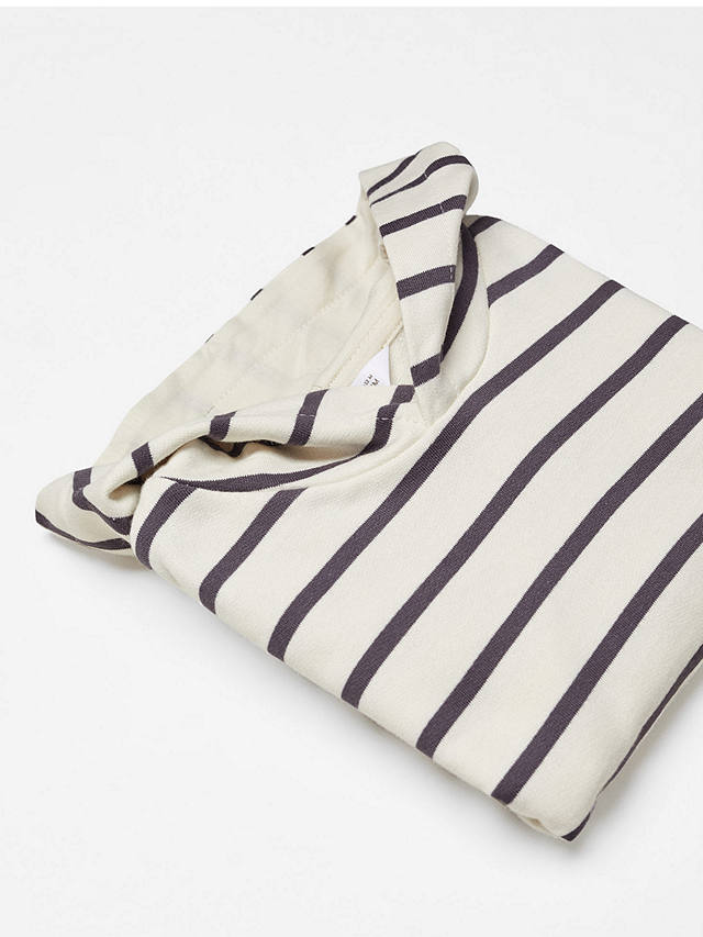 Mango Kids' Rayas Stripe Hooded Sweatshirt, Charcoal