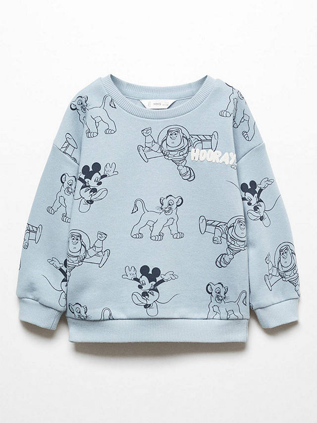 Mango Kids' Disney Hooray Sweatshirt, Pastel Blue