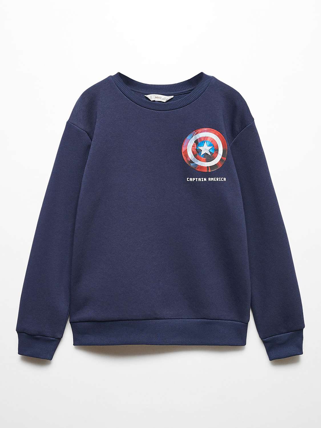 Buy Mango Kids' Captain America Sweatshirt, Navy Online at johnlewis.com