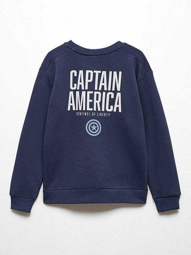 Mango Kids' Captain America Sweatshirt, Navy