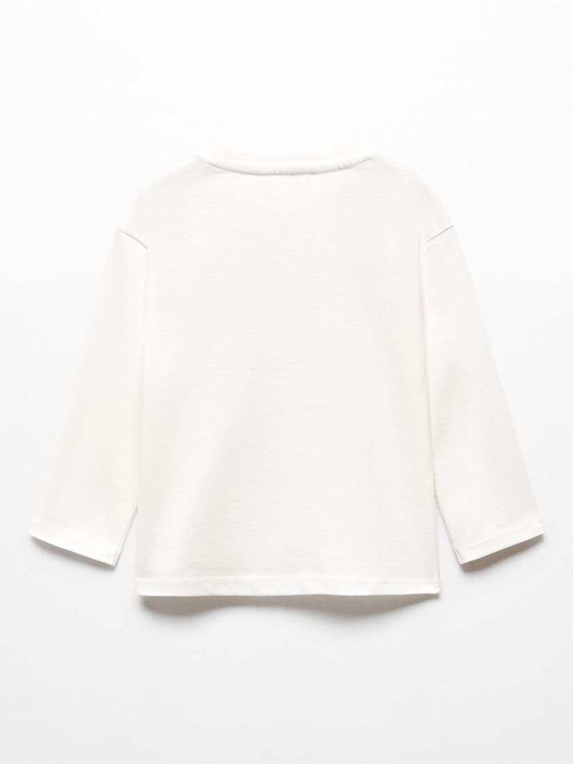 Buy Mango Kids' Disney Long Sleeve T-Shirt, Natural White Online at johnlewis.com