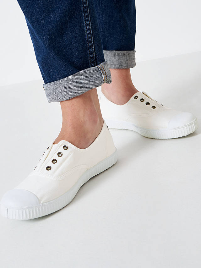 Crew Clothing Laceless Trainers, White