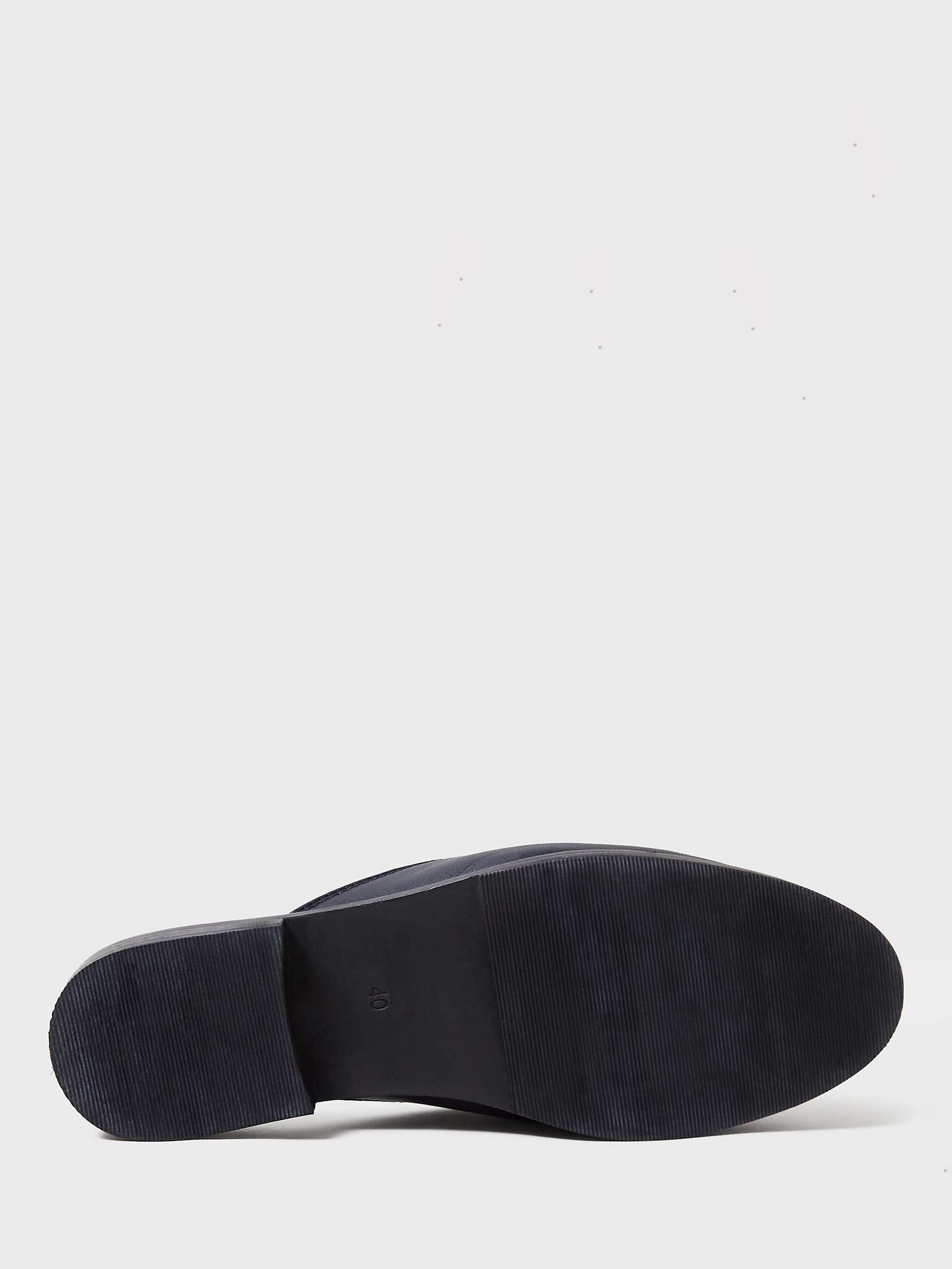 Buy Crew Clothing Leather Backless Loafers, Navy Online at johnlewis.com