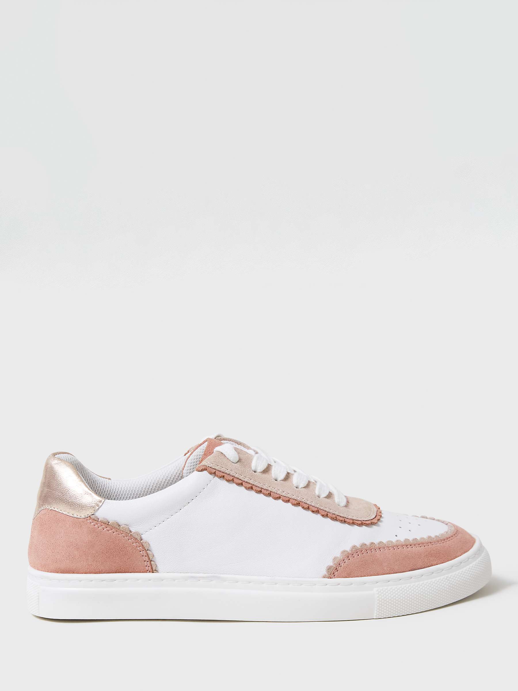 Buy Crew Clothing Clara Colour Block Leather Trainers, White/Multi Online at johnlewis.com