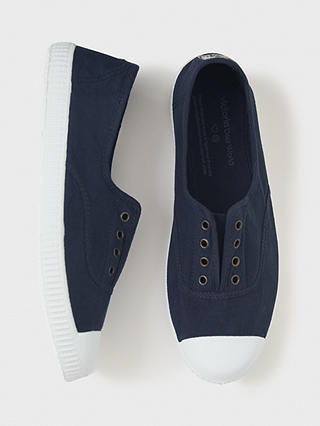 Crew Clothing Laceless Trainers, Navy Blue