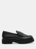 HUSH Blake Cleated Leather Loafers, Black, Black