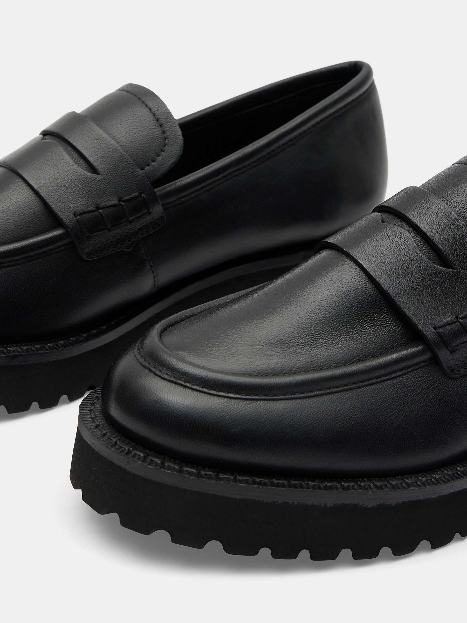 Buy HUSH Blake Cleated Leather Loafers, Black Online at johnlewis.com