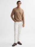 Reiss Avons Wool Blend Chunky Jumper, Camel Melange