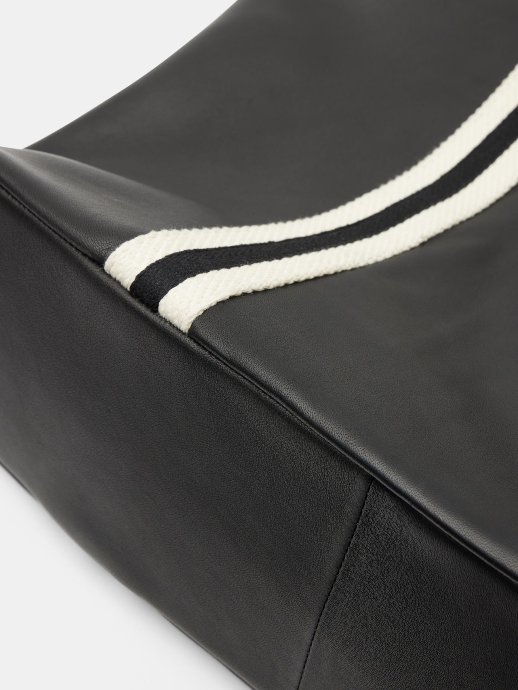 HUSH Marlon Oversized Leather Tote Bag, Black, One Size