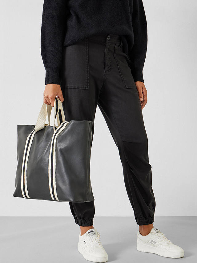 HUSH Marlon Oversized Leather Tote Bag, Black