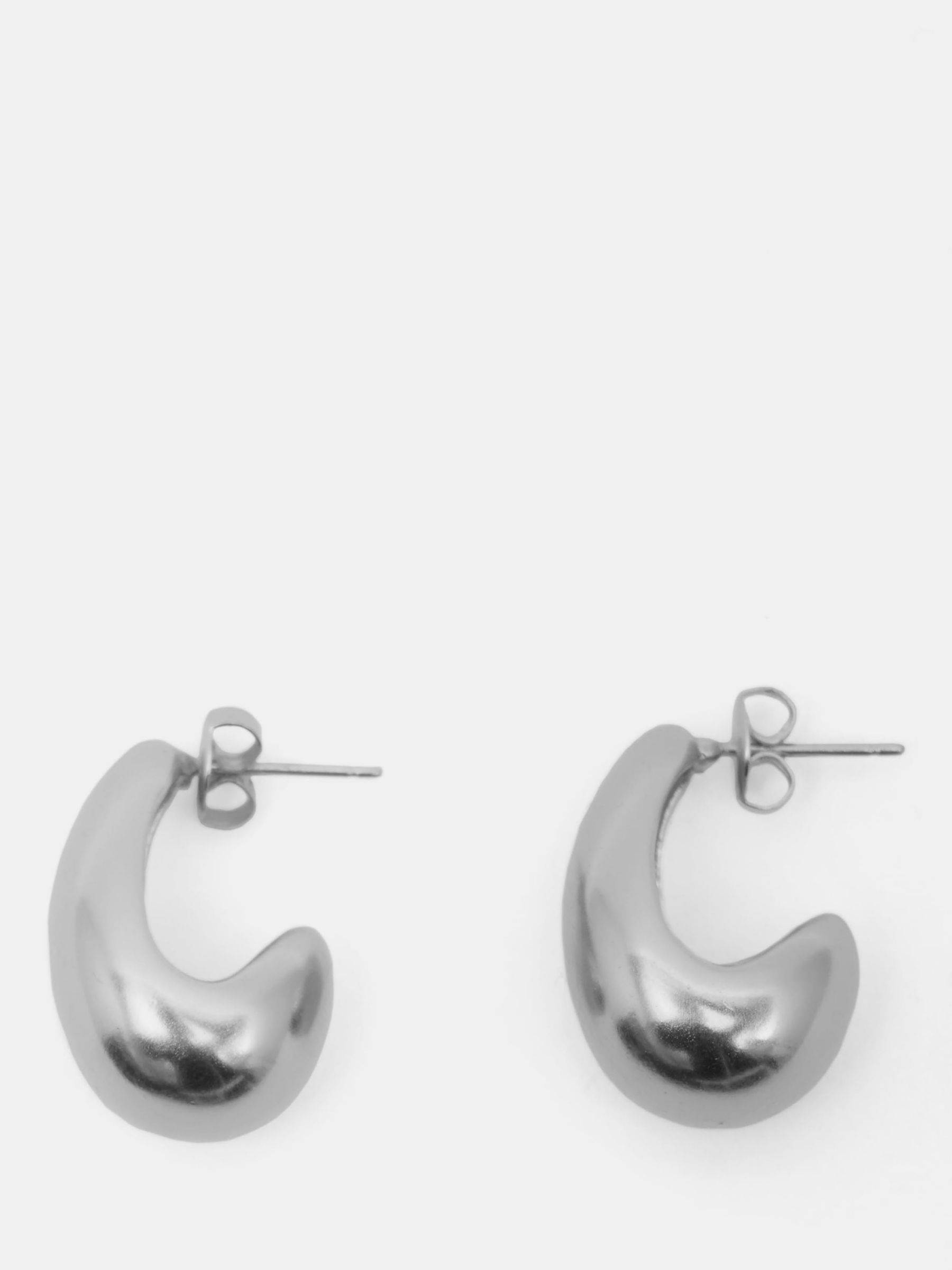 HUSH Parker Teardrop Hoop Earrings, Silver