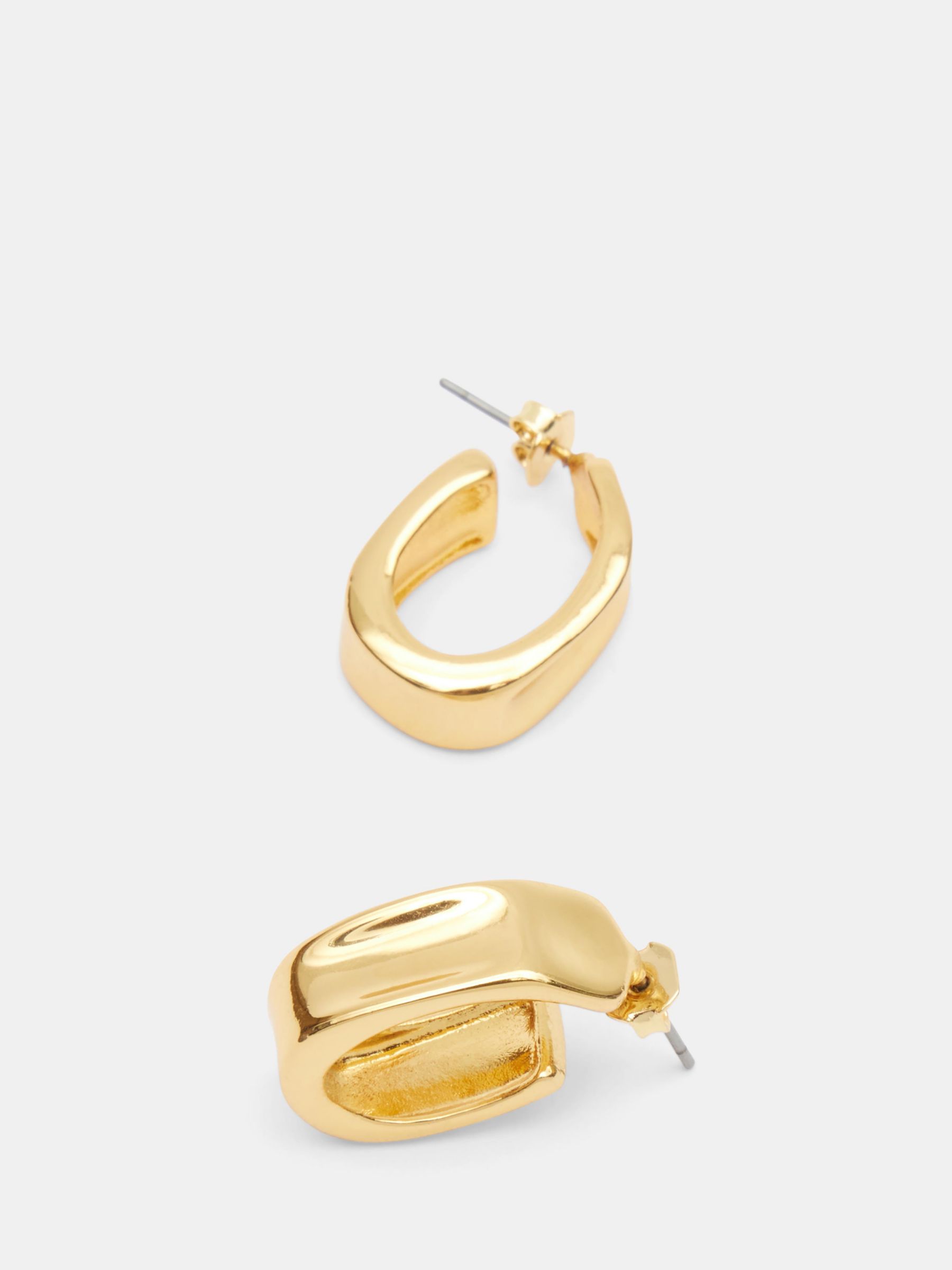 Buy HUSH Paloma Angular Chunky Hoop Earrings, Gold Online at johnlewis.com
