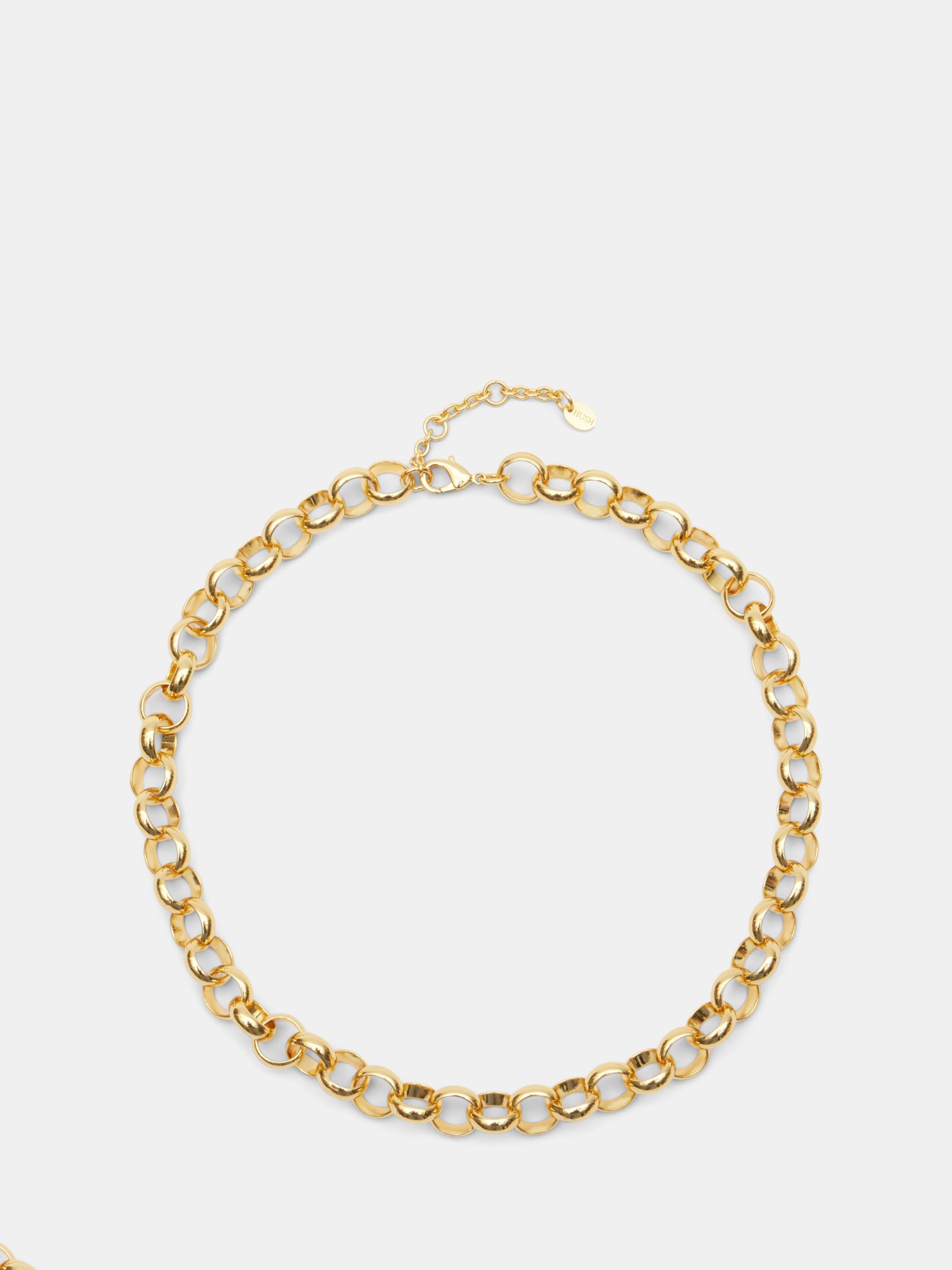 HUSH Harper Chunky Chain Necklace, Gold at John Lewis & Partners
