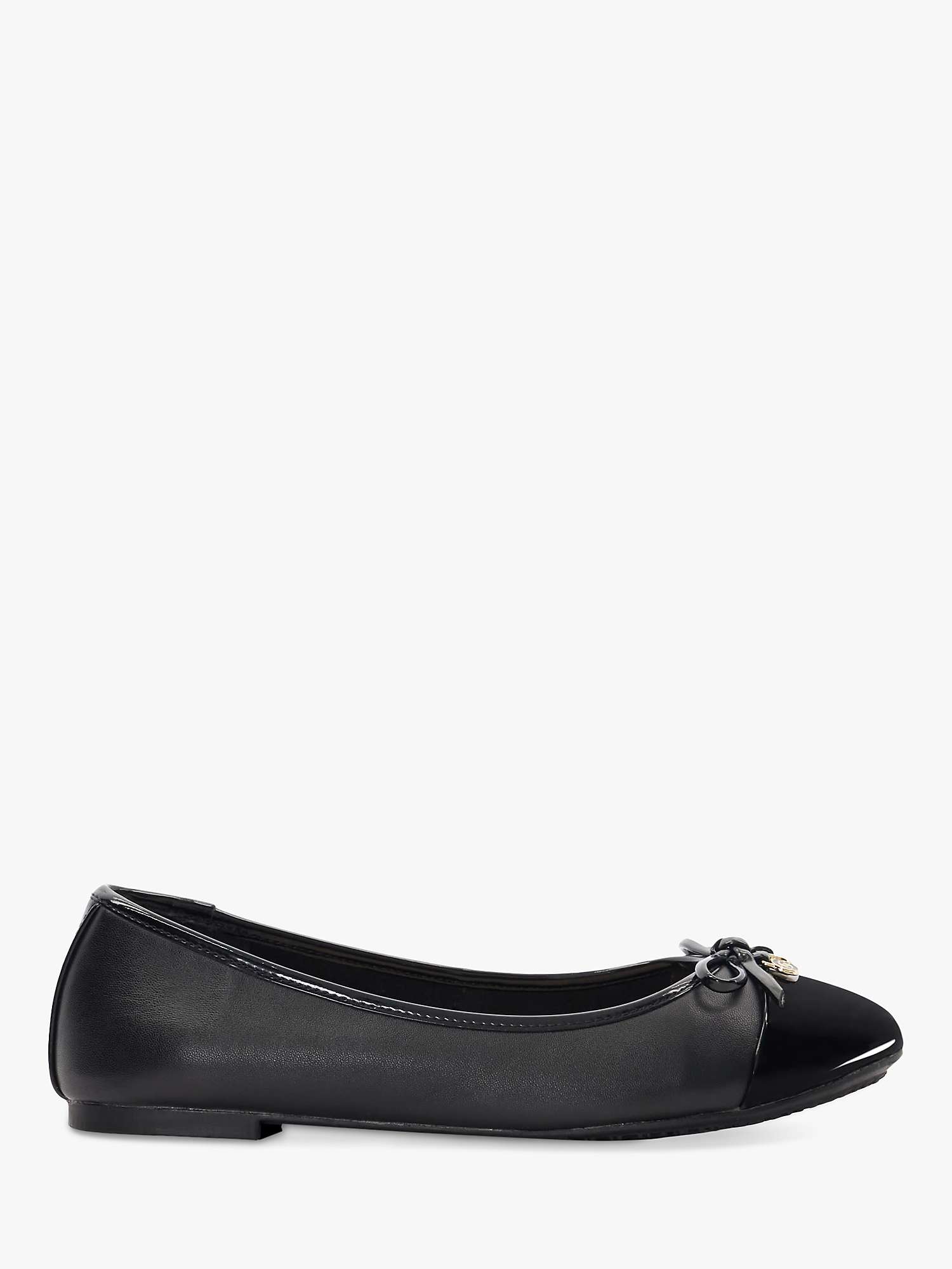 Buy Dune Hallo Leather Charm Trim Ballet Pumps, Black Online at johnlewis.com