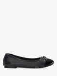 Dune Hallo Leather Charm Trim Ballet Pumps, Black